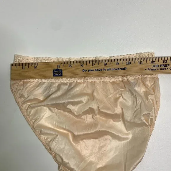 Vintage Myonne Shiny Second Skin High Cut Panties Size Small Satin Lace Trim NEW - Picture 8 of 9